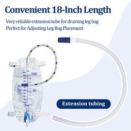 20 Pack Leg Bag Extension Tubing 18" – Flexible and Kink-Resistant Urinary Collection Tube Blue