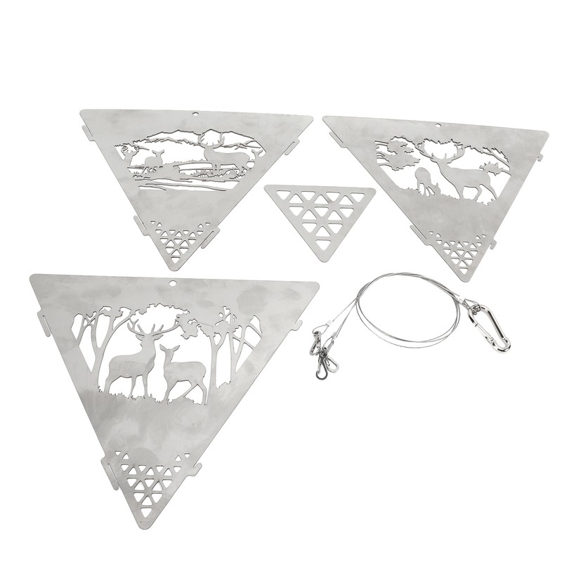 Triangular Campfire Grill Hanger Outdoor Portable Reindeer Bonfire Fire Pit