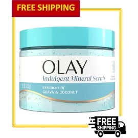 Olay Body Indulgent Mineral Scrub Skin Exfoliating Coconut & Guava Scent, 11 oz