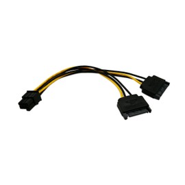 zdyCGTime 6-Inch 6 Pin PCI to 15Pin SATA Power Splitter Express Video Card Power Cable Adapter