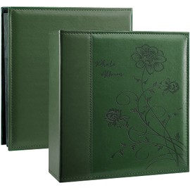 Artmag Photo Album 4x6 400 Photos, Extra Large Capacity Leather Cover Wedding Family Photo Albums Holds 400 Vertical 4x6 Photos(Dark Green)