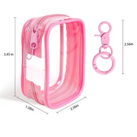 Tandoler PVC Multifunction Organizer: Earbud Case, for Blind Box Doll Transparent Display, Makeup Bag, Travel Essentials Organizer & Travel Bag, Doll is Not Included, Pink