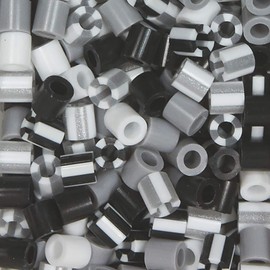 Perler Beads Fuse Beads for Crafts, 1000pcs, Newsprint Striped Black, Grey, and White