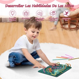 PLYSDI 2PCS Juguetes Sensoriales para niños, Silicona Tabla de Actividades Sensoriales, de Dos Caras Fidget Toys, para el Estrés, la Ansiedad, el TDAH y el Autismo Tablero Sensorial