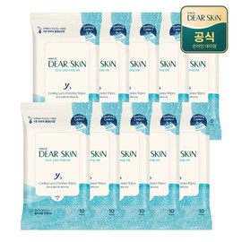 Deerskin Cooling Lacto Feminine Feminine Cleaning Tissue 10 sheets x 10 packs / 디어스킨 쿨링 락토 페미닌 여성청결티슈 10매 x 10팩