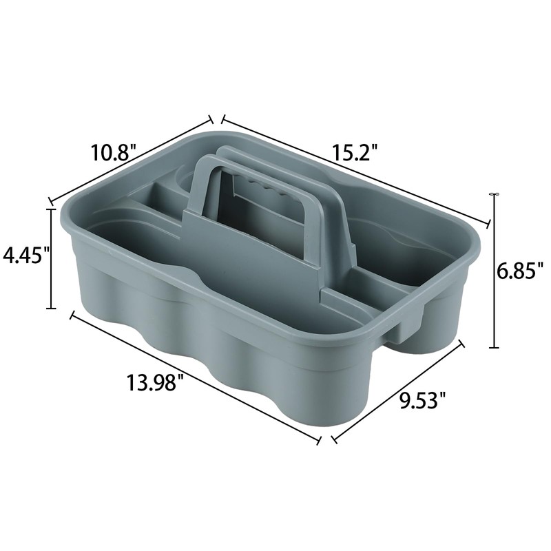 Hespama 6-Pack Cleaning Storage Caddy with Handle, Plastic Easy Carry
