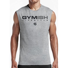 Gymish Lifestyle Gym Workout Shirts for Men Motivational Weight Lifting T-Shirt (MED, Muscle Tank Top)