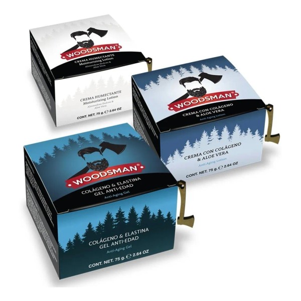 Kit Cremas Antiedad Y Humectante Para Hombre Woodsman 3 Pzas