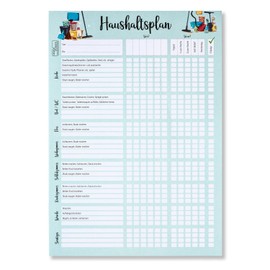 DESIGN WUNDER® Household Plan for Writing Yourself A4 [70 Sheets] Household Planner Family with Tasks (Household Plan) - Weekly Planner A4 as Cleaning Plan for Families (Family Organiser)