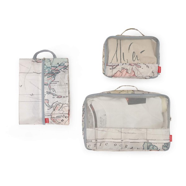 Legami - Travel Organiser Travel Bag with Map Print, Pack
