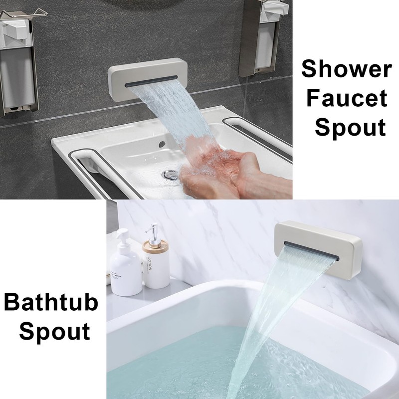 HOMEDEC - Boquilla de baño de cascada de níquel cepillado