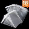 480 PCS Clear Resealable Cellophane Bags 2 Sizes with 180