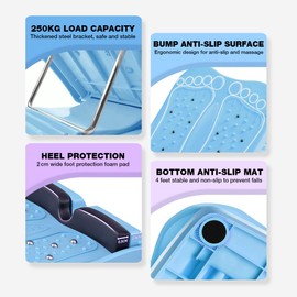 Adjustable Stretch Board, Professional Balance Board, Oblique Exercise Board for Stretching Tensioned Calves, Adjustable in 9 Levels, Reduce Fatigue Core Training (Blue)