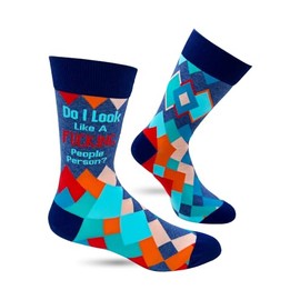Men's Novelty Sock with Funny Saying, Do I Look Like A F-cking People Person?', One Size Fits Most