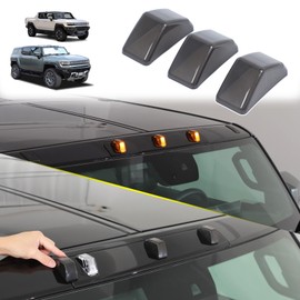 Suetlcoity for Hummer EV Cab Roof Marker Lights Top Clearance Running Lights Compatible with Hummer EV SUV Pickup 2022-2024 2025 Smoked Cab Top Roof Light Clearance Marker Cover Lens (SUV/Smoked)