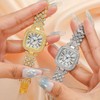ADSBIAOYE Fashion Luxury Vintage Diamond Square Watch Digital dial Quartz