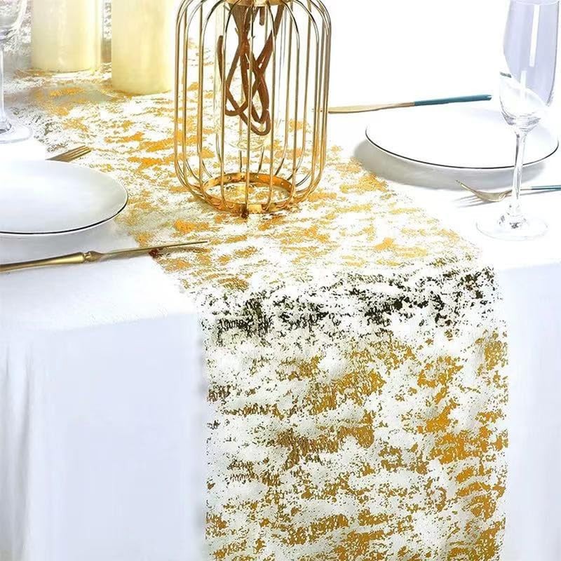 1 Roll 3 Yards Gold Table Runner 29CM Glitter Foil