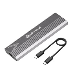 Skyerd M.2 NVMe PCIe 128 GB Aluminum Portable External SSD (SSD Included),USB3.1 Gen2（USB-C 10Gbps Up to 1050MB/s）, Adapter for Desktops, Laptops, Mac and More, Gray