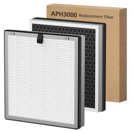 APH3000 Replacement Filter Compatible with KNKA APH3000 Air Purifier for Home Large Room Bedroom, 3-in-1 H13 Grate True HEPA Activated Carbon Filter for Smoke, Dust, Pet Hair, Pollen, 2 Pack