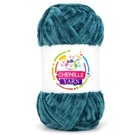 Hilo de felpilla de terciopelo de 100 g para ganchillo, hilo de felpa de terciopelo esponjoso azul zafiro, grueso y suave hilo de felpilla grueso para bebé para tejer a ganchillo principiantes (azul