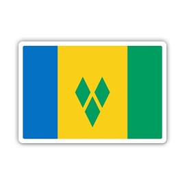 Squiddy Saint Vincent and The Grenadines Flag Country Pride - Vinyl Sticker (7" Wide)