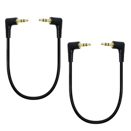 Wonvify Jack 3.5 Male to Male Cable 2 Pack 30cm 90 Degree TRS Male to Male Audio Cable Stereo Spiral 3.5 Jack Audio Cable for Stereo Headphones/Speakers