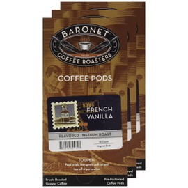 Baronet Coffee French Vanilla Coffee Pods Box, 54 Count