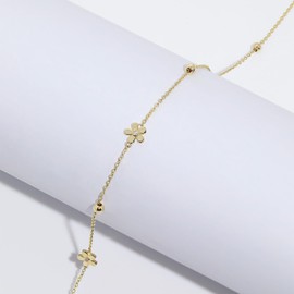 Meissa Dainty Flower Necklace for Women Gold Necklace Sterling Silver Floral Jewelry Layered Neckalce Gifts for Girls, Gold