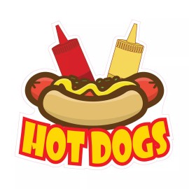 genetic/unbranded Food Truck Decals Hot Dogs Style H Restaurant & Food Concession Sign Yellow - 10 in on Longest Side