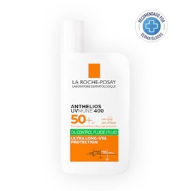 La Roche-Posay Anthelios UVMune 400 FPS50 + Oil Fluido Protector Solar Facial Matificante resistente al agua, sudor y arena para pieles Mixtas a Grasa
