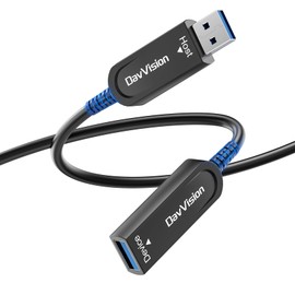 DavVision USB 3.2 Extension Cable 33 FT, Fiber Optic USB Cable 10Gbps Male to Female, Ultra Long Distance for Business Solution,Security Surveillance,VR/AR,Video Conference,3D Scanning,Machine Vision