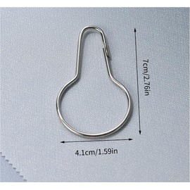 Silver Shower Curtain Rings Hooks,16PCS Rust-Resistant Metal Shower Curtain Hooks,Reusable Stainless Steel Shower Curtain Rings for Bathroom Shower Curtain Rod Kitchen Home Applications