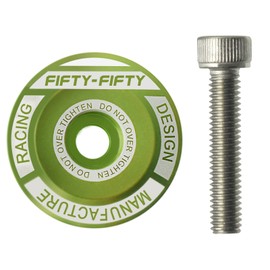 FIFTY-FIFTY Bike Headset Top Cap with Bolts, 1-1/8 Stem Top Cap with Bolt for MTB, Road Bike (Green)
