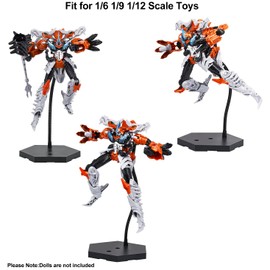 Yocoolfun Large Action Figure Stand for 1/6 1/9 1/12 Scale Figures,Doll Display Stands for Gundam 12",8",6" HG/RG/SD,Action Figure Display Holder Model Support Stand Black with Screwdriver 2 Pack