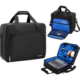 Audio Mixer Carry Bag with Padding, Large DJ Controller Bag for Mixer, Music Studio Equipment, Cable, Podcast Accessories, Travel Storage Bag for DJ Accessories, Tote Bags (Bag Only)