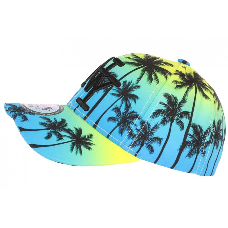 NY Blue and Yellow Fashion Tropical Sunrise Baseball Cap -