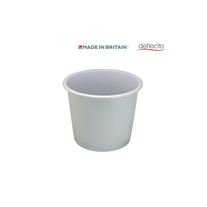 Deflecto 14 Litre Plastic Waste Bin - Grey