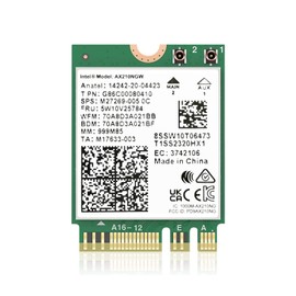 Intel Wi-Fi 6E AX210NGW 802.11AX 5400Mbps WiFi Card Bluetooth 5.3 WiFi Module for Laptops and Desktops M.2/NGFF 2230 Wireless Card 2X2 OFDMA,MU-MIMO,WPA3 Windows10/11 64bit