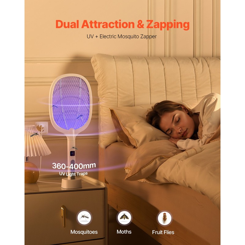 VEVOR Electric Fly Swatter 3 Layers Mesh & Screen Display