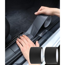 Guibell Protectores De Borde De Puerta De Coche, Protectores De Borde De Entrada De Coche, Cinta Anticolisión, Accesorios Decorativos Universales. 4 Volúmenes (Negro, 7CMx3M)