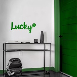 Unbranded Lucky Clover Vinyl Wall Art Decal - 10'' x 22.5'' Modern St. Patrick's Day Decor