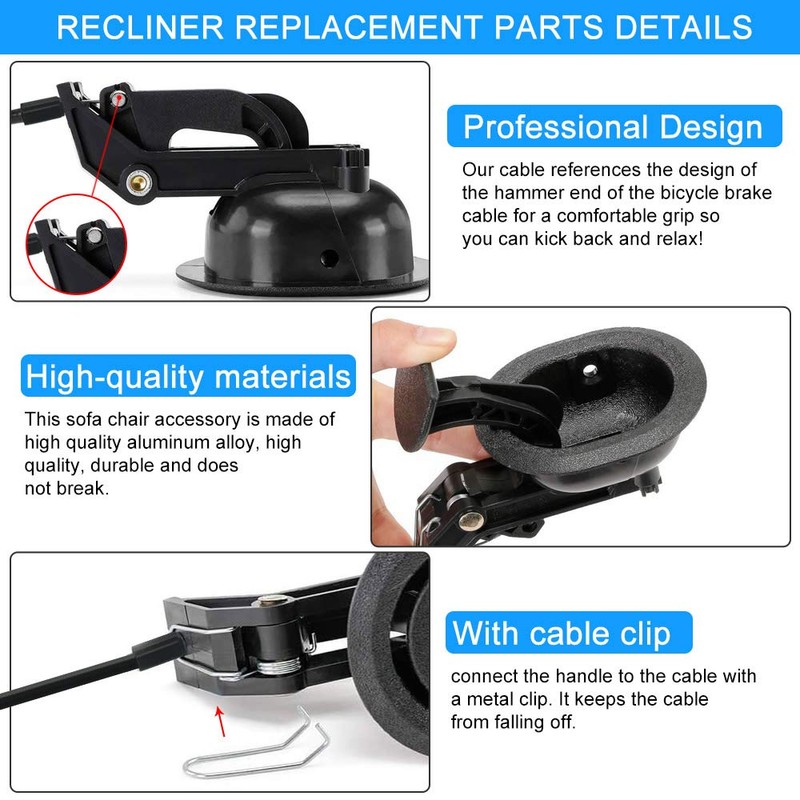 BUZIFU Replacement Recliner Handle Replacement Parts for Lounger Plastic Pull