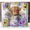 Handmade Highland Cow Flowers In Pail Tumbler 20oz Travel Mug