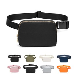 JENCVNL Belt Bag for Women Men, Fashion Bumbags for Ladies Small Crossbody Bags Fanny Pack Lightweight Waist Pack with Adjustable Strap for Running Hiking Workout Traveling (Black)