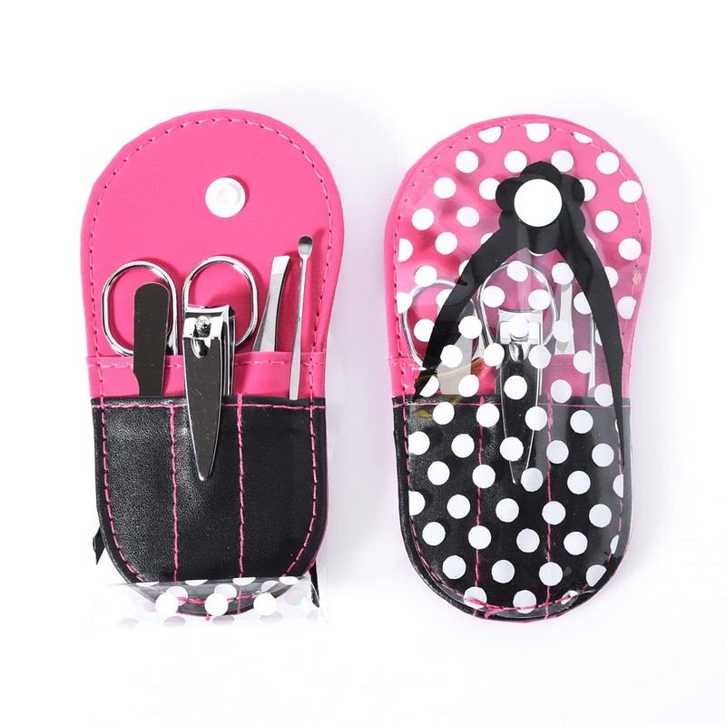 Spove Polka Dot Flip Flop Design Manicure Sets Spa Party