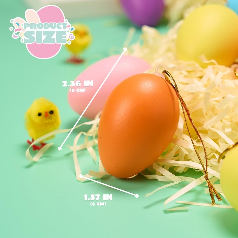 JOYIN 2.36 Inch Easter Colourful Hanging Eggs, 36 Pieces