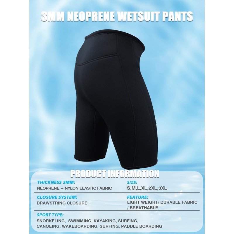 3mm CR Super Stretch Neoprene Wetsuit Diving Short Surfing Shorts