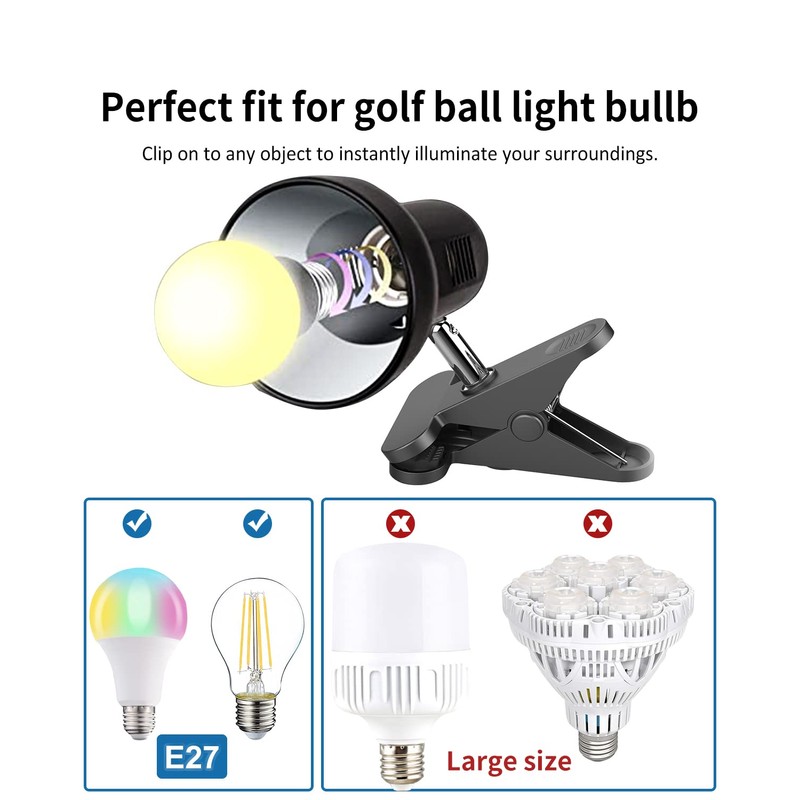 Milpoel Reading Lamp with Clamp, Adjustable Desk Lamp, E27 Socket,