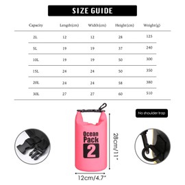 MORAINJAY 2L Rose Red Dry Bags, Waterproof Bag with D Ring Carabiner(No Shoulder Strap),Large/Small Capacity 2L 5L 10L 15L 20L 30L Dry Sack for Outdoor Camping,Rafting,Swimming,Boating,Surfing