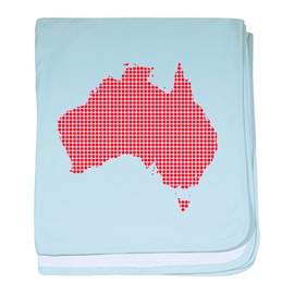 CafePress Red Dot Map of Australia Baby Blanket, Super Soft Newborn Swaddle